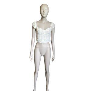 Elodie Purple and Yellow Flower Print Crop Top